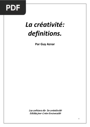 La créativité: definitions
